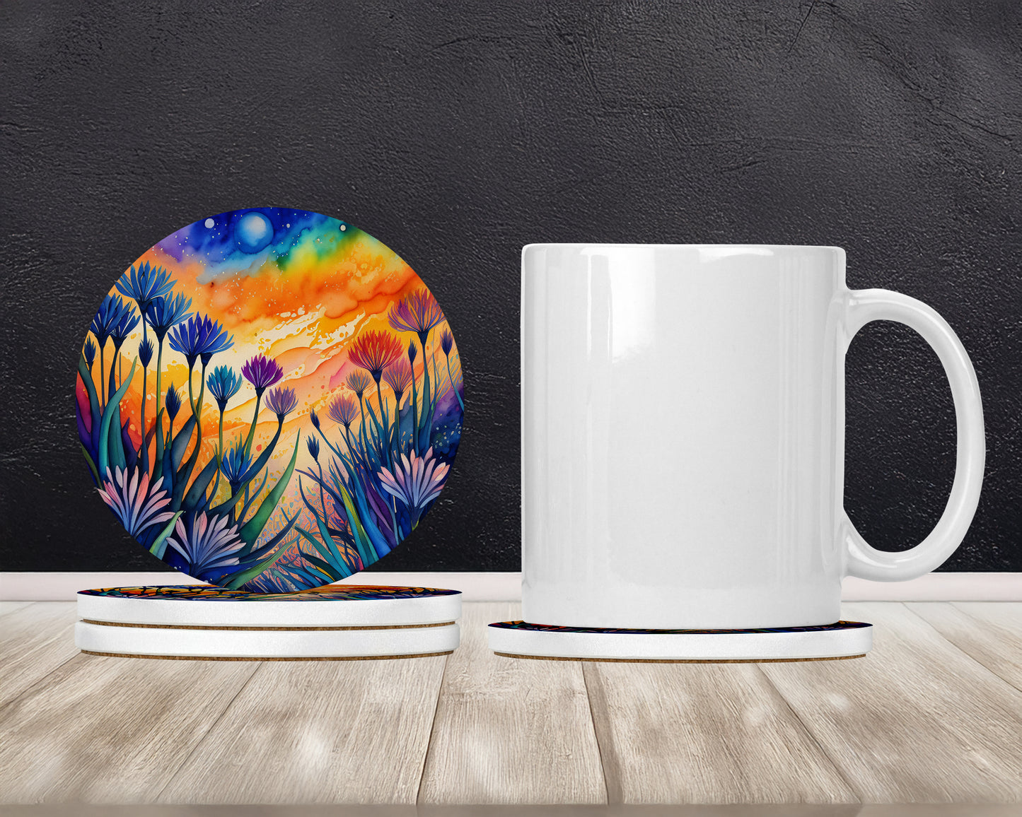 Colorful Agapanthus Large Sandstone Coasters Pack of 4