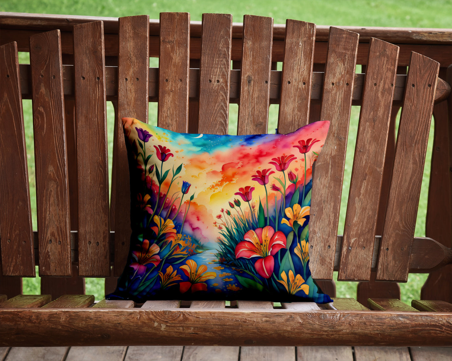 Colorful Alstroemerias Throw Pillow