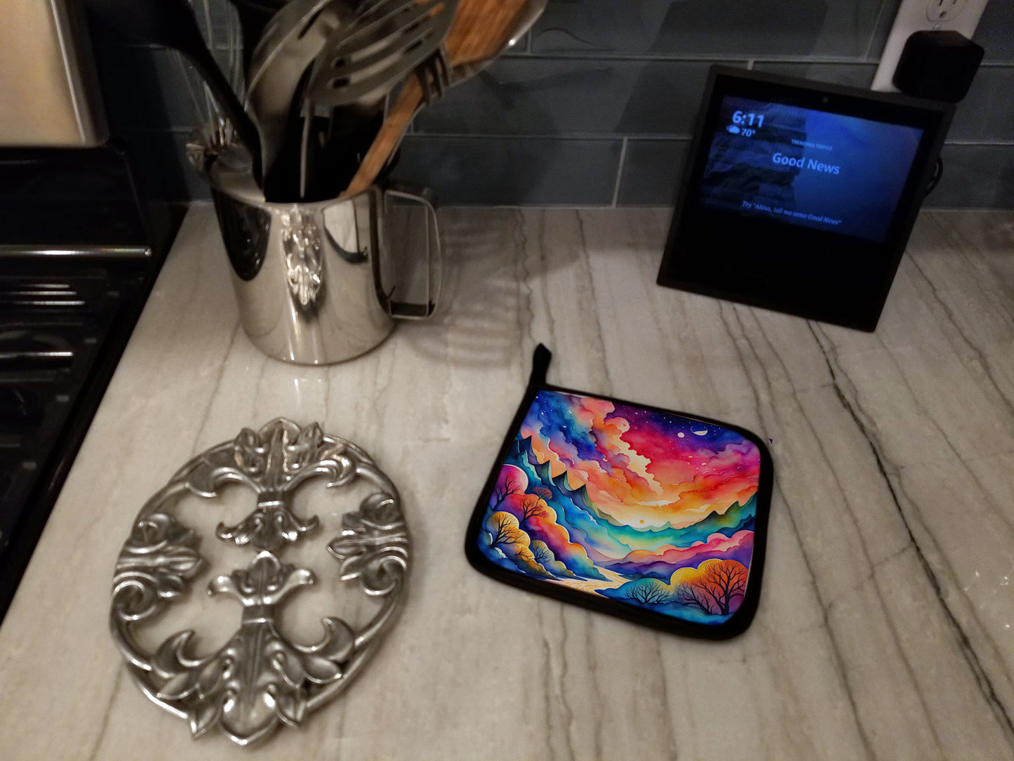 Colorful Amaranths Pair of Pot Holders