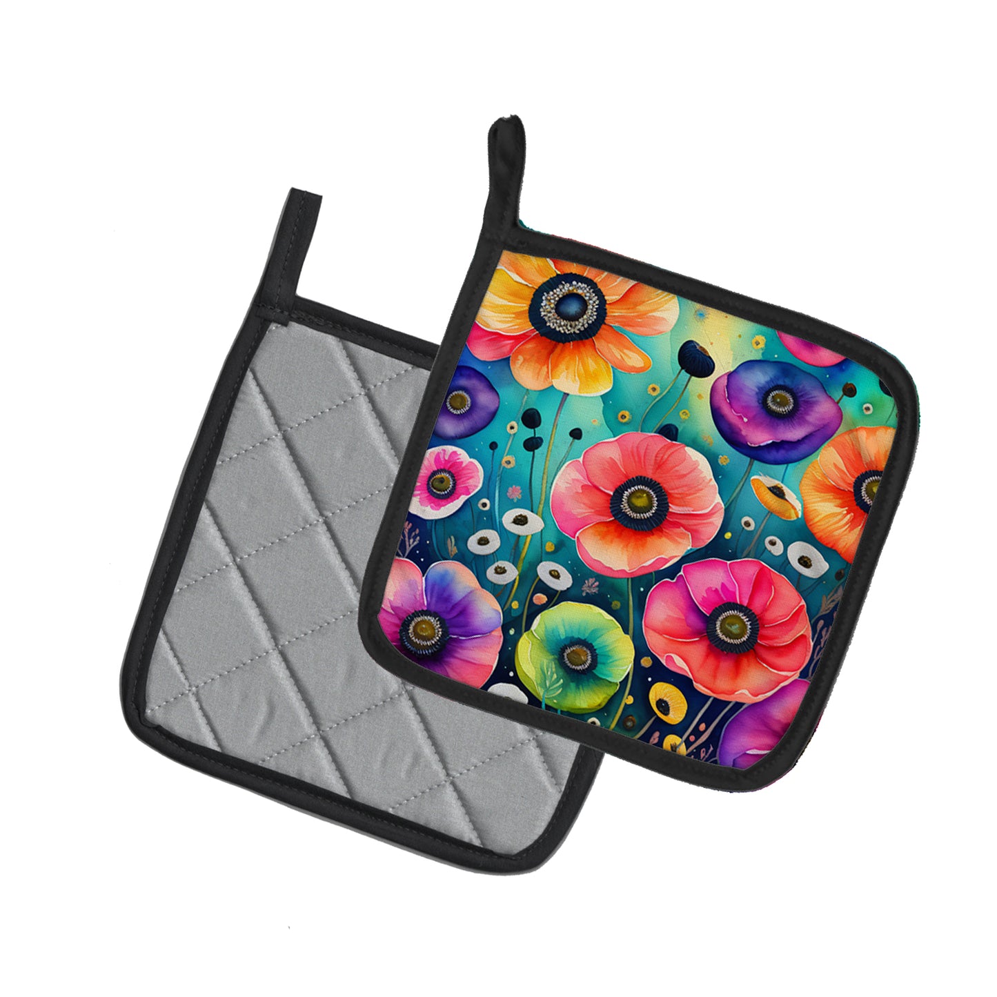 Colorful Anemones Pair of Pot Holders