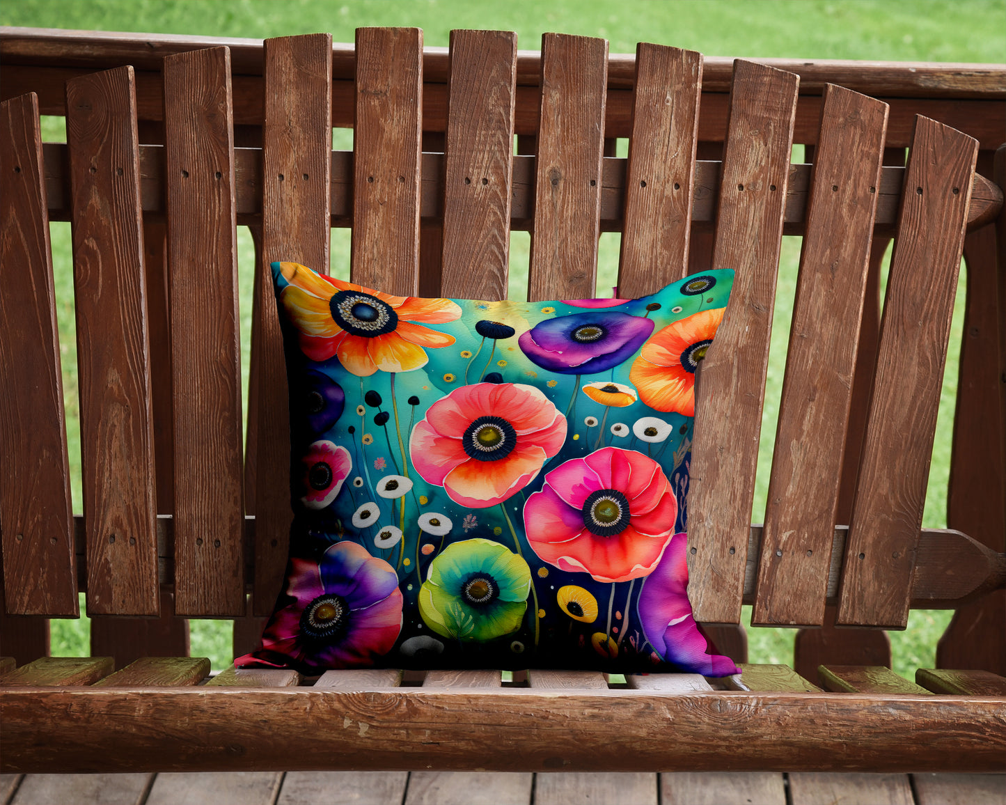 Colorful Anemones Throw Pillow