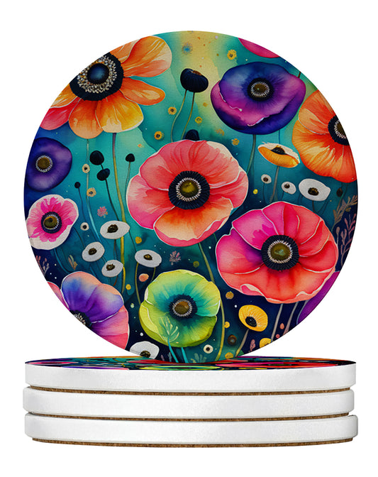 Buy this Colorful Anemones Large Sandstone Coasters Pack of 4