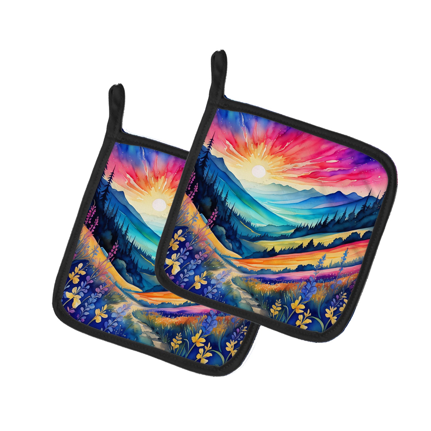Buy this Colorful Annual Larkspur Pair of Pot Holders