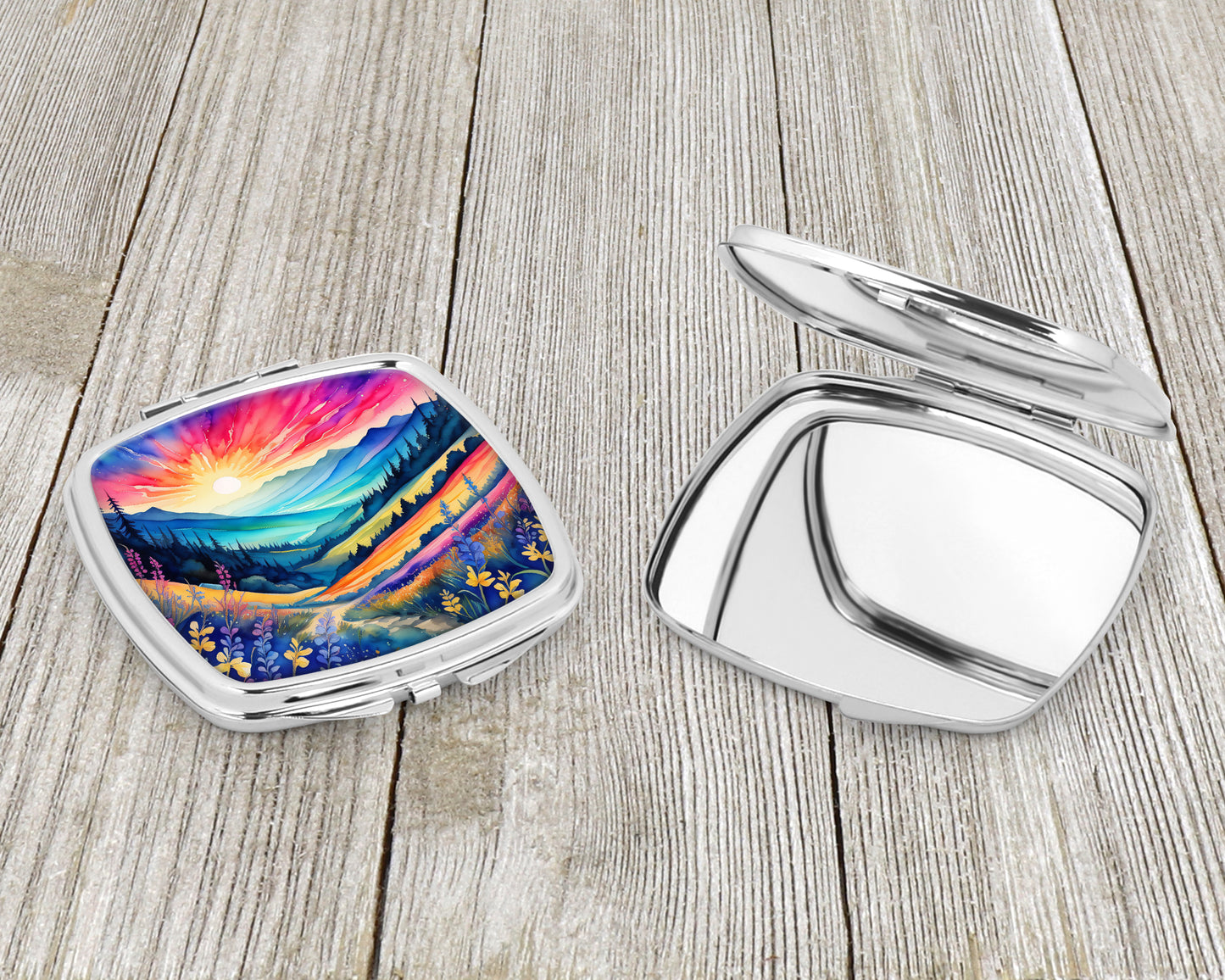 Colorful Annual Larkspur Compact Mirror