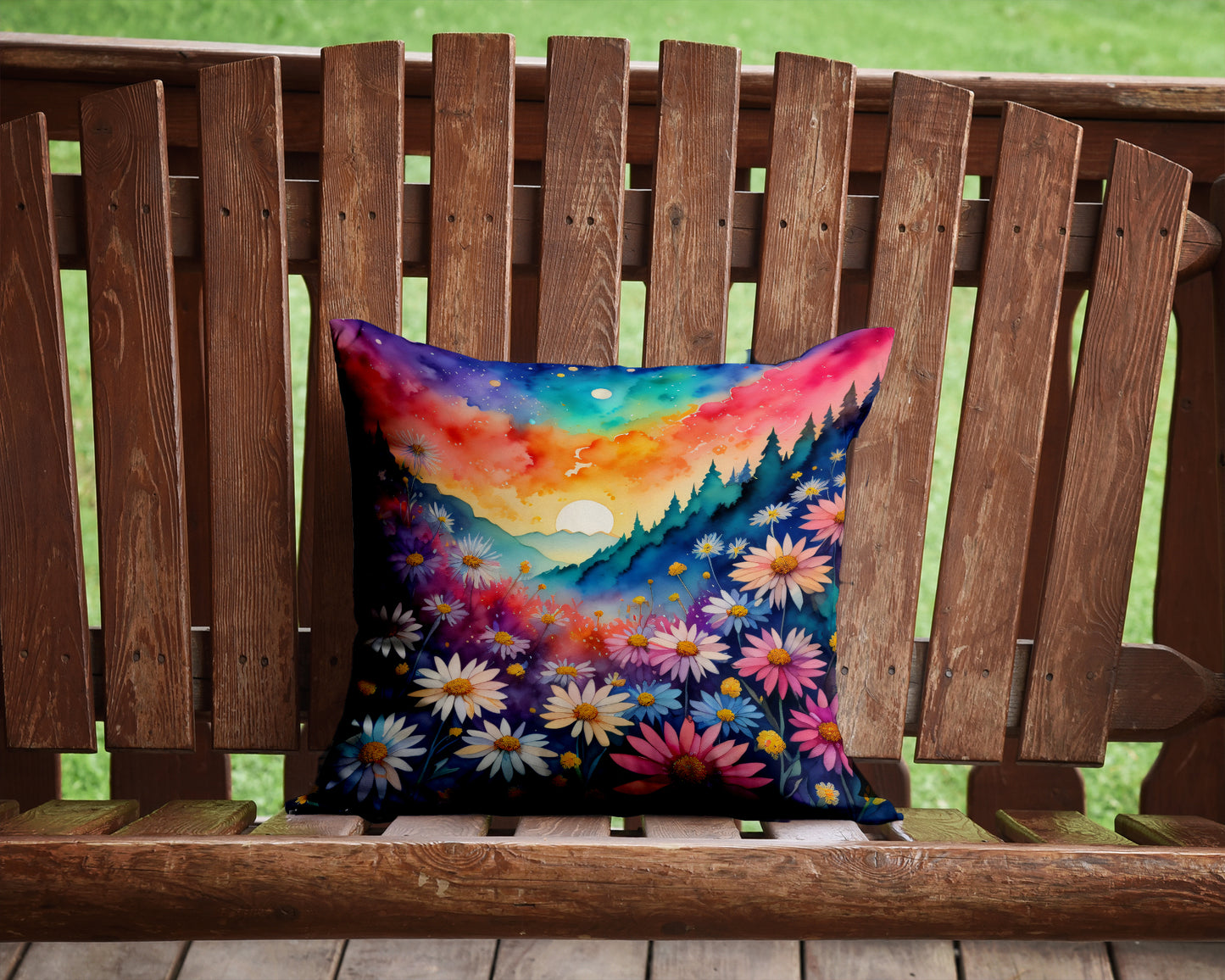 Colorful Asters Throw Pillow