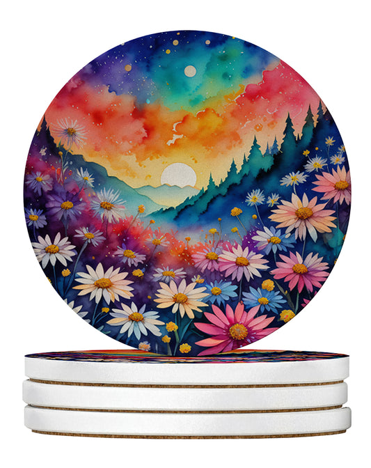 Buy this Colorful Asters Large Sandstone Coasters Pack of 4