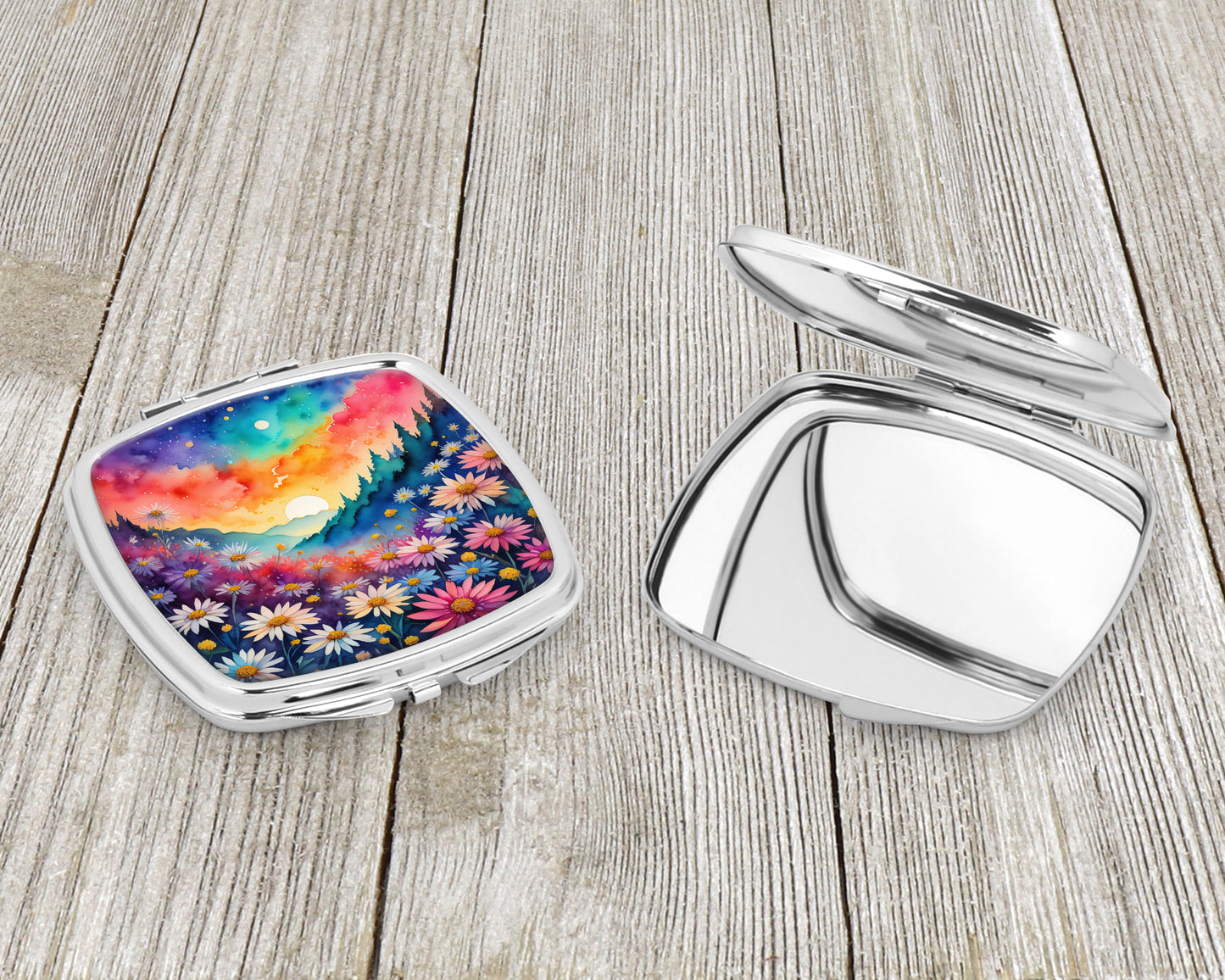 Colorful Asters Compact Mirror