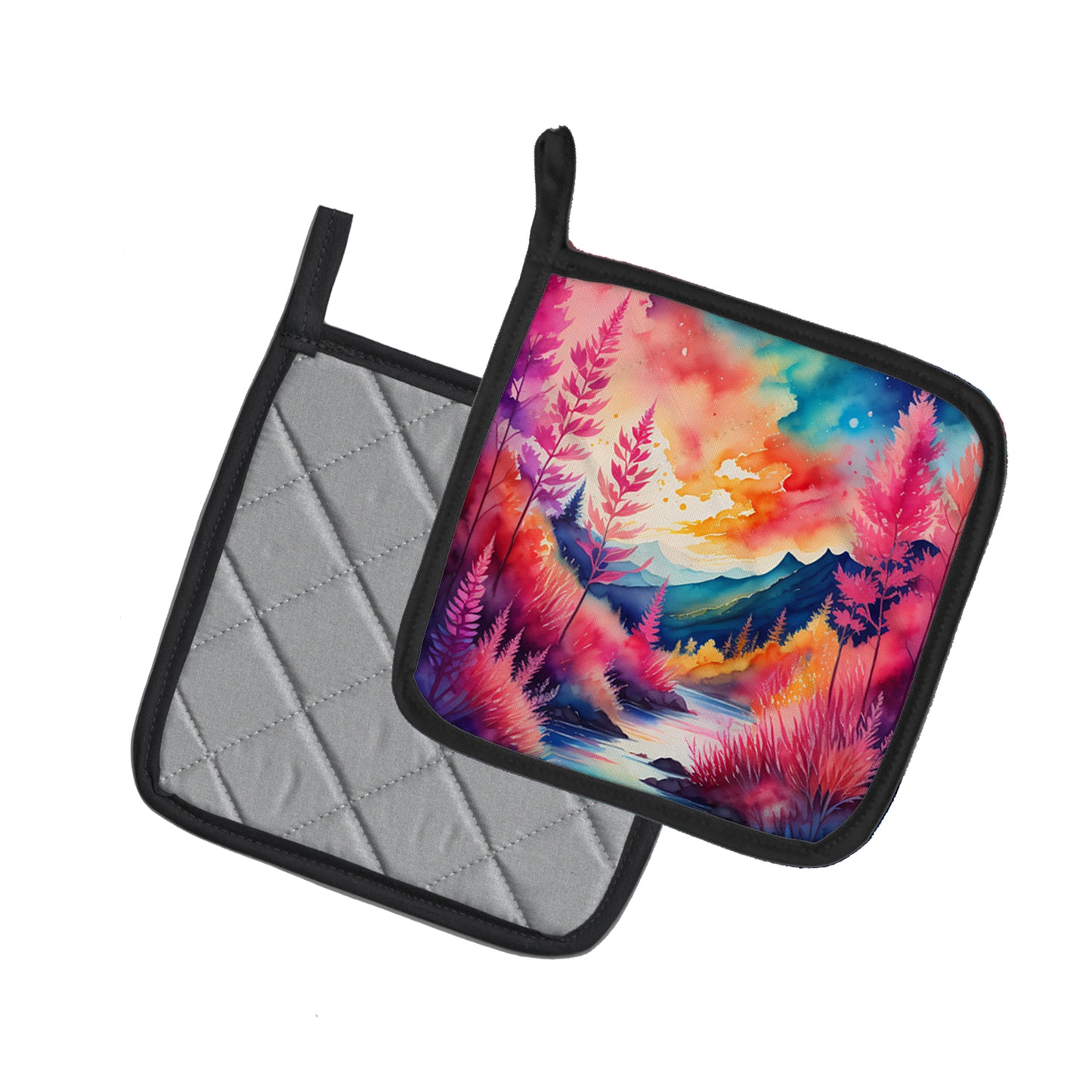 Colorful Astilbe Pair of Pot Holders
