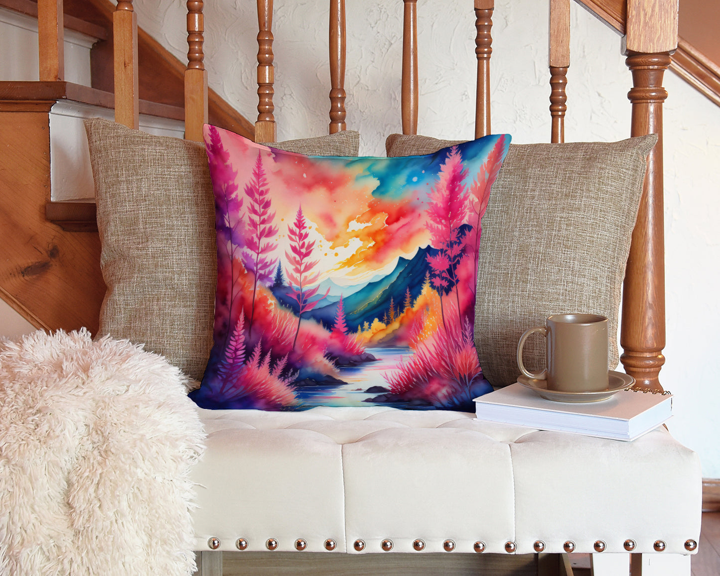 Colorful Astilbe Throw Pillow