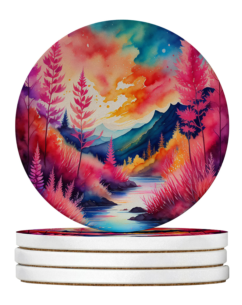 Buy this Colorful Astilbe Large Sandstone Coasters Pack of 4