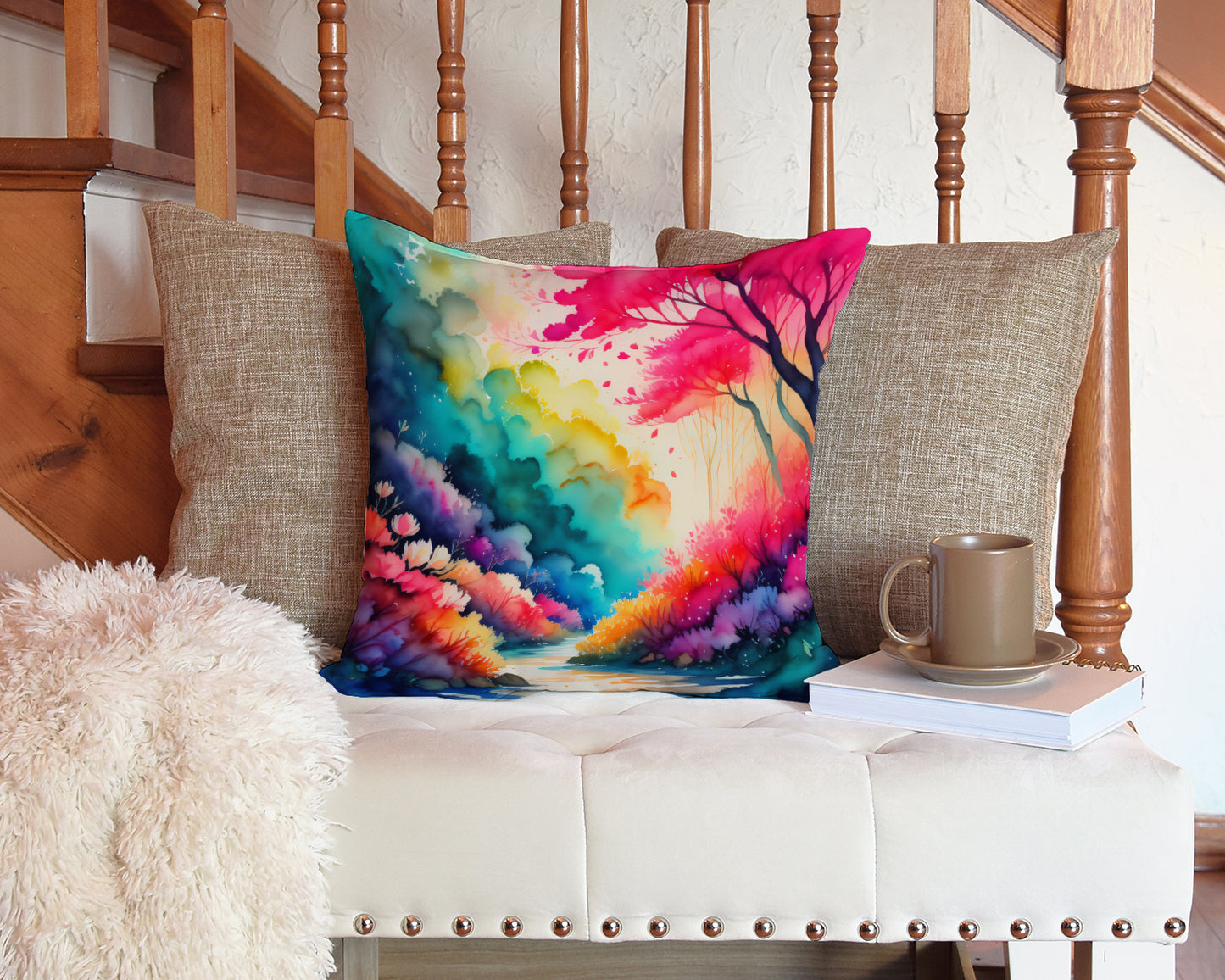 Colorful Azaleas Throw Pillow