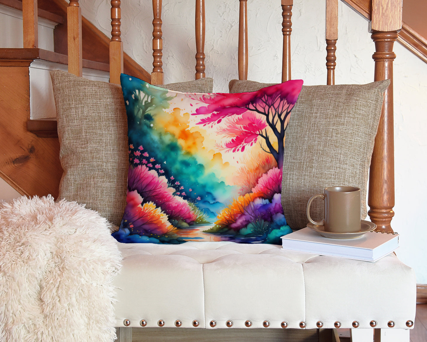 Colorful Azaleas Throw Pillow