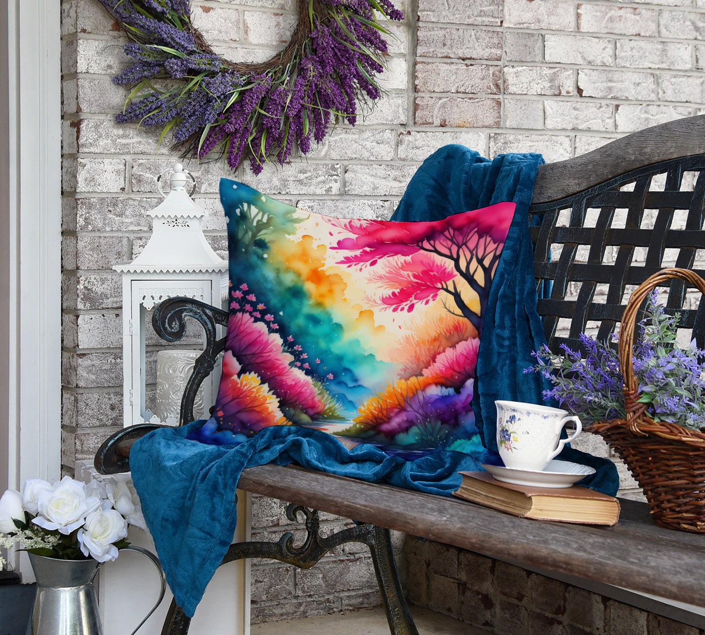 Colorful Azaleas Throw Pillow