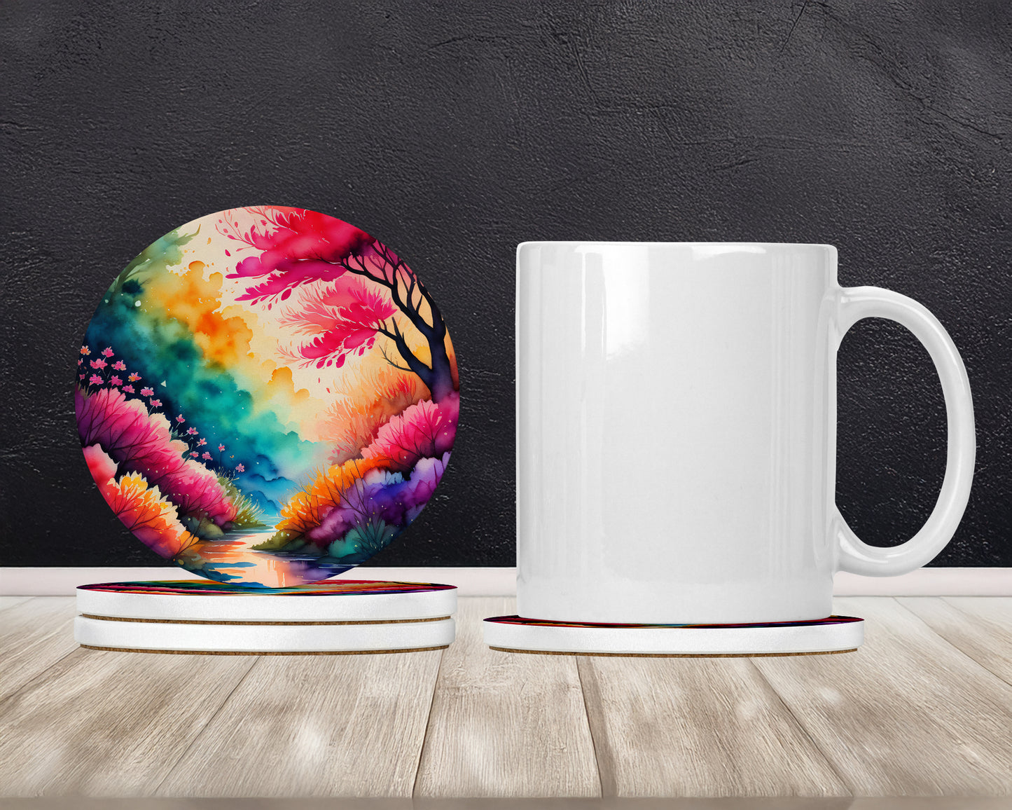 Colorful Azaleas Large Sandstone Coasters Pack of 4