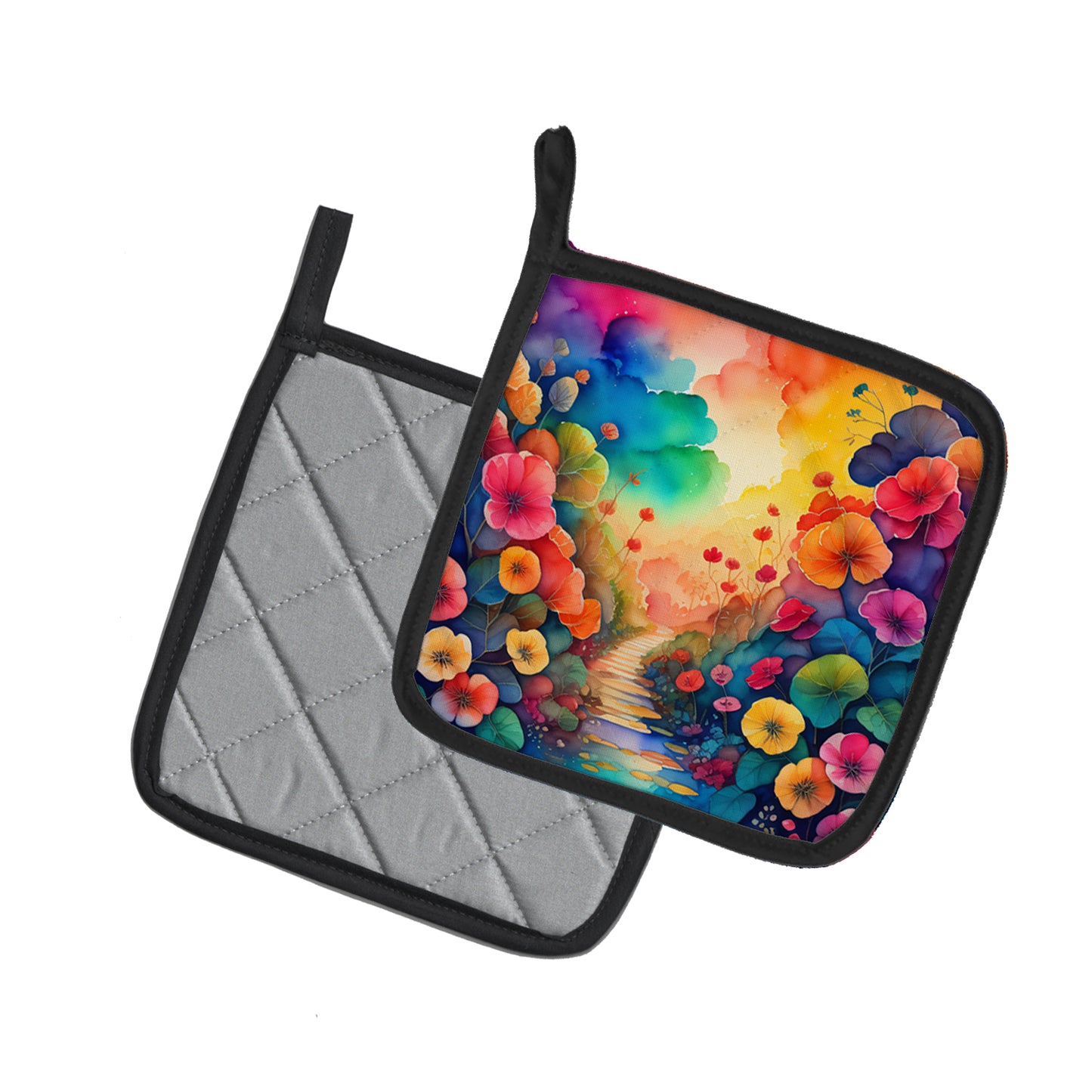 Colorful Begonias Pair of Pot Holders