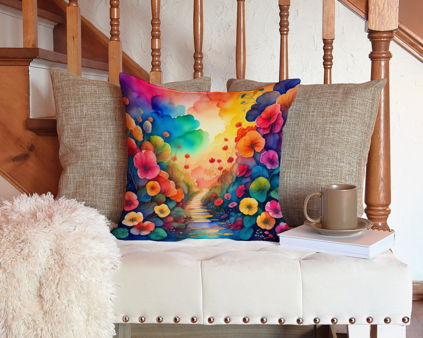 Colorful Begonias Throw Pillow