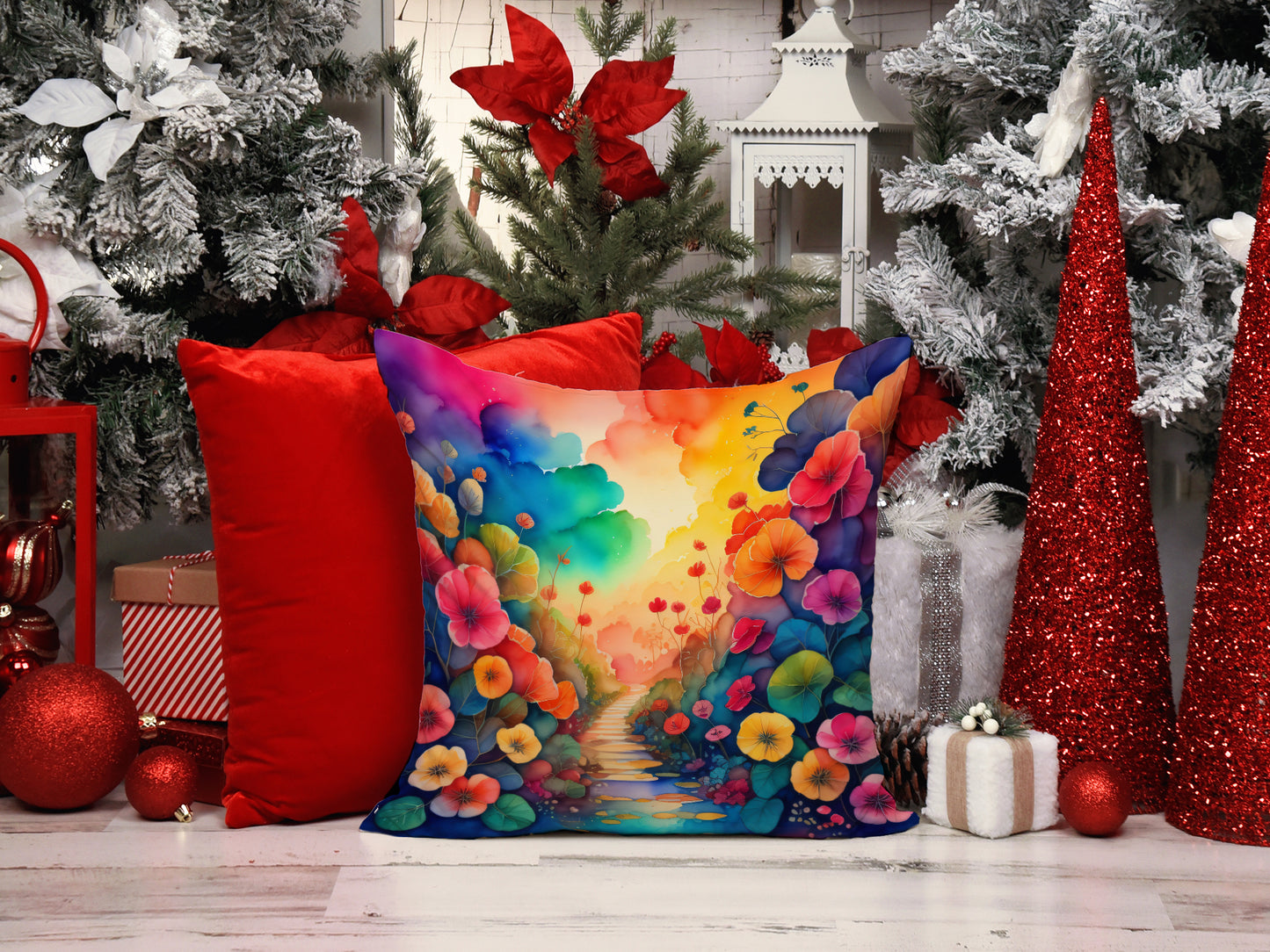 Colorful Begonias Throw Pillow