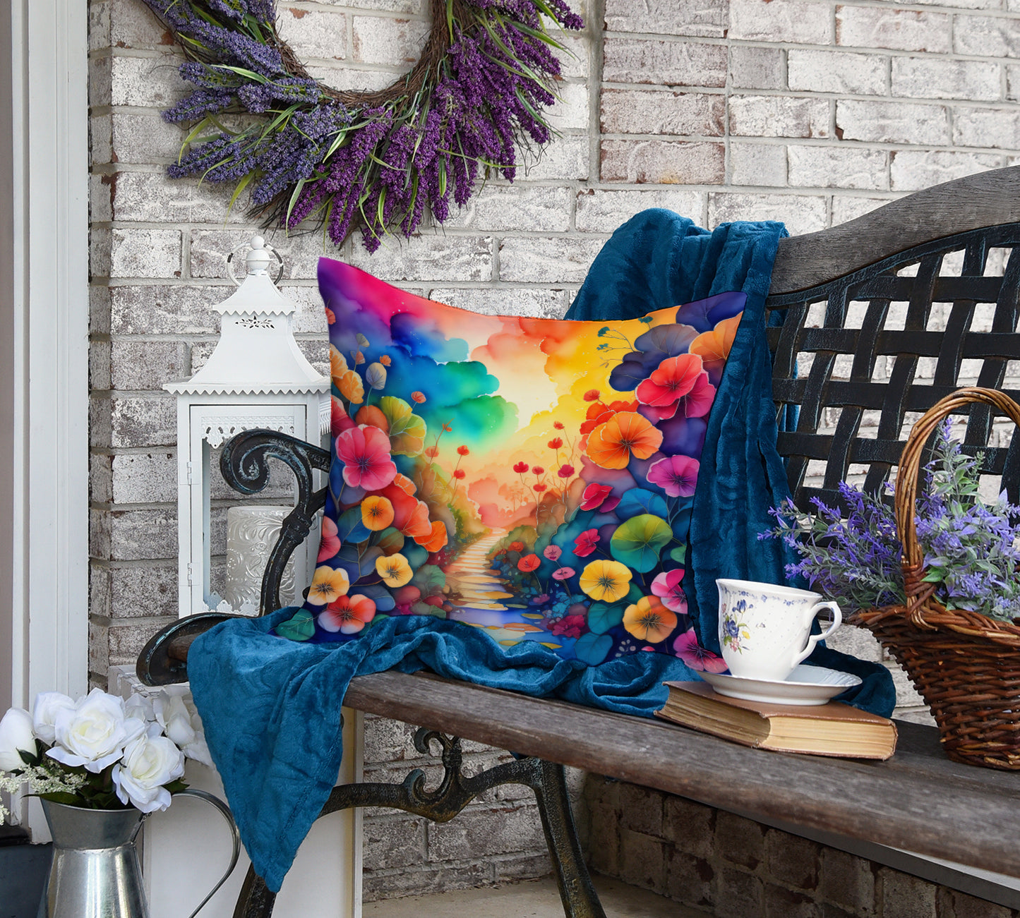 Colorful Begonias Throw Pillow