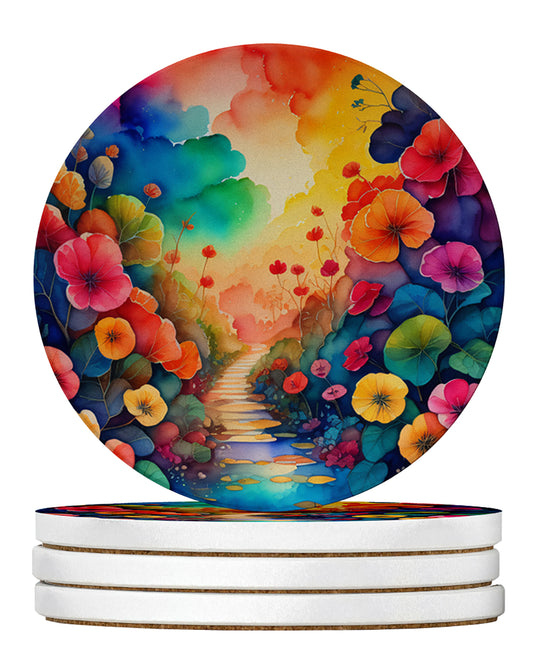 Buy this Colorful Begonias Large Sandstone Coasters Pack of 4