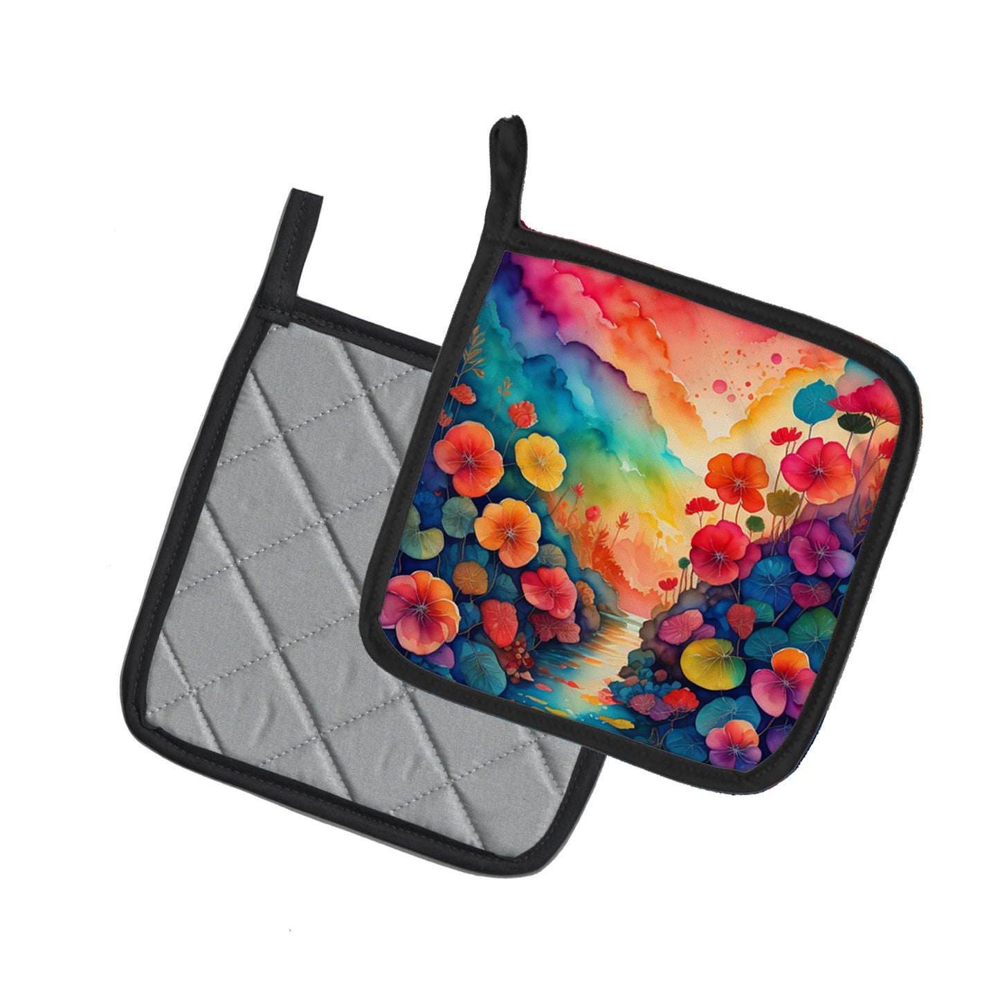 Colorful Begonias Pair of Pot Holders