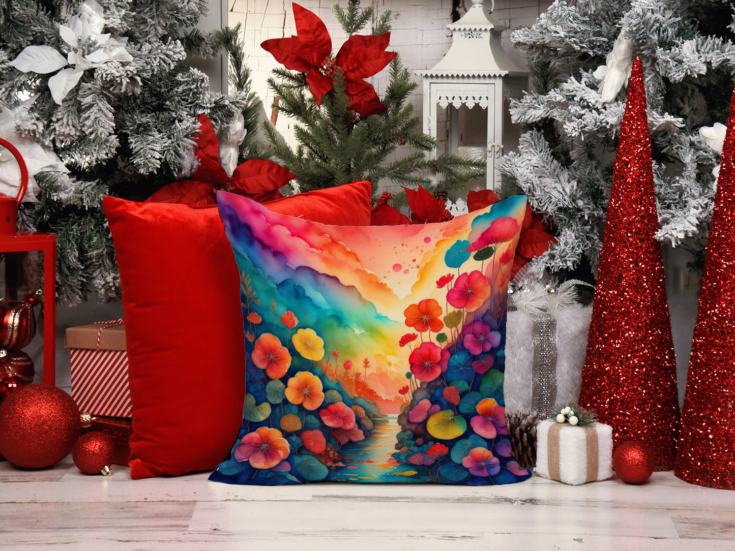 Colorful Begonias Throw Pillow