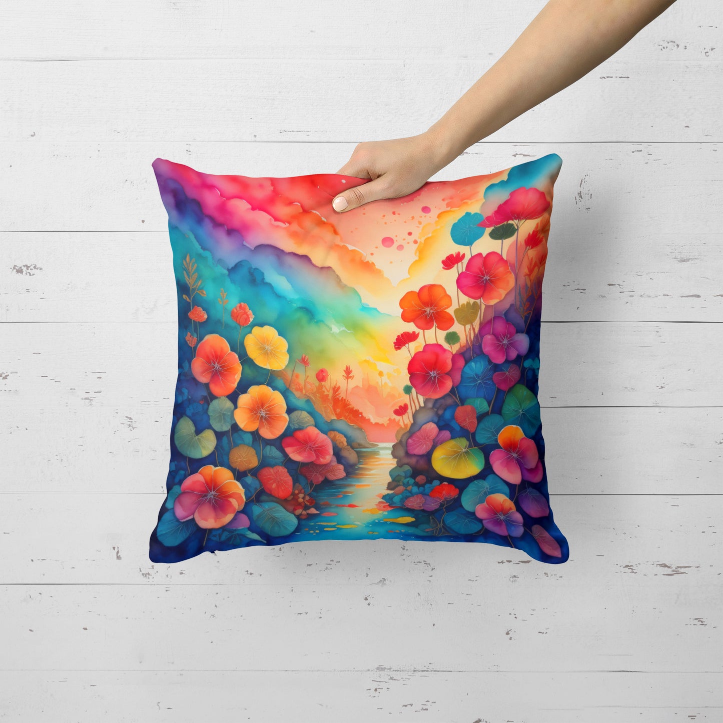 Colorful Begonias Throw Pillow