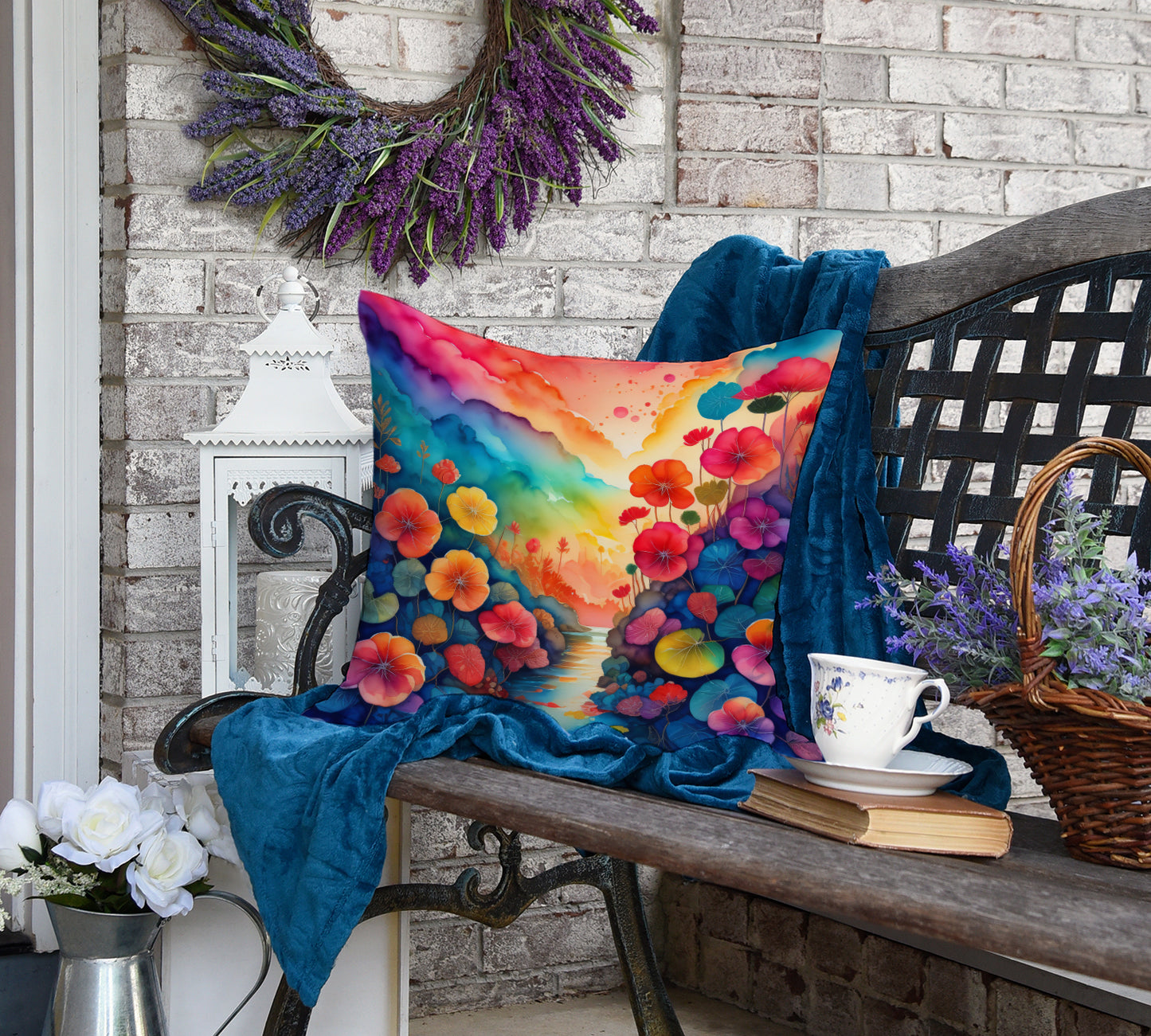 Colorful Begonias Throw Pillow