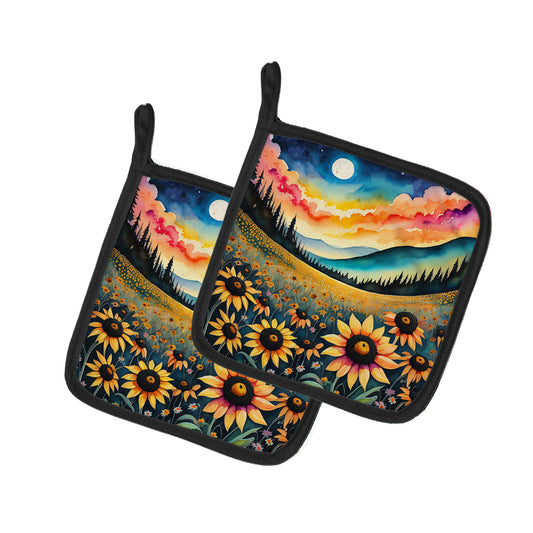 Buy this Colorful Black-eyed Susans Pair of Pot Holders