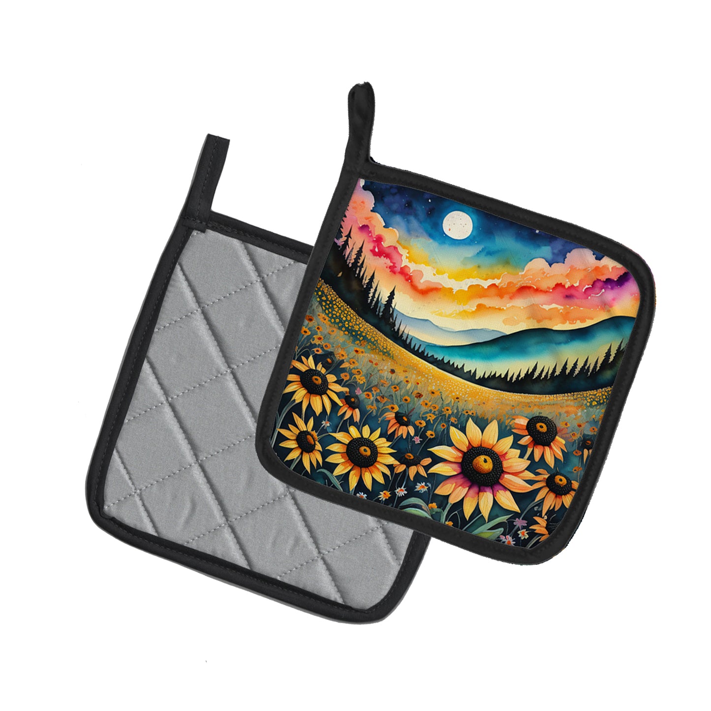 Colorful Black-eyed Susans Pair of Pot Holders