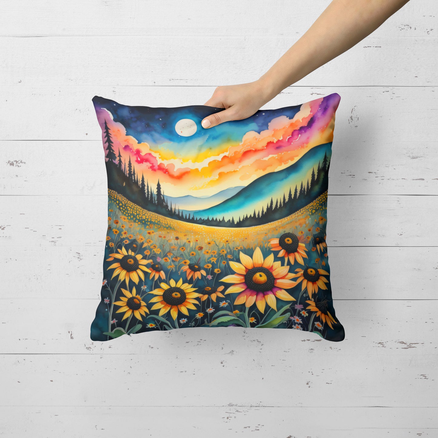 Colorful Black-eyed Susans Throw Pillow