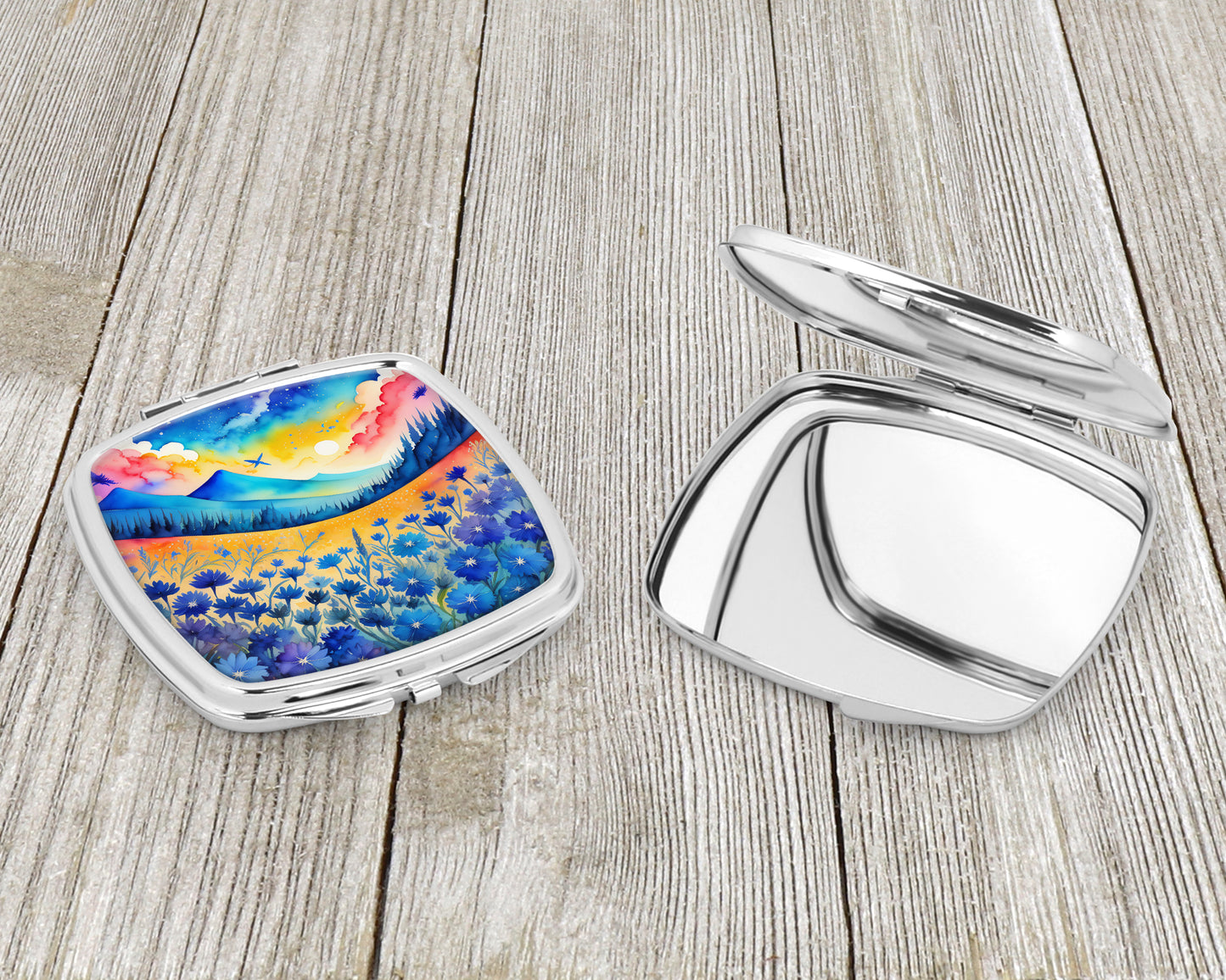 Colorful Blue Cornflowers Compact Mirror