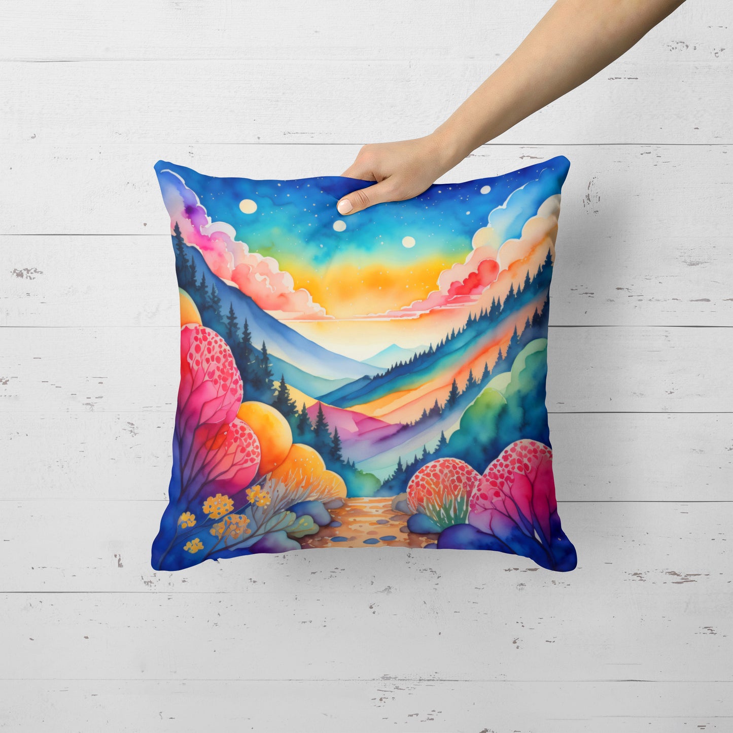 Colorful Brunia Throw Pillow