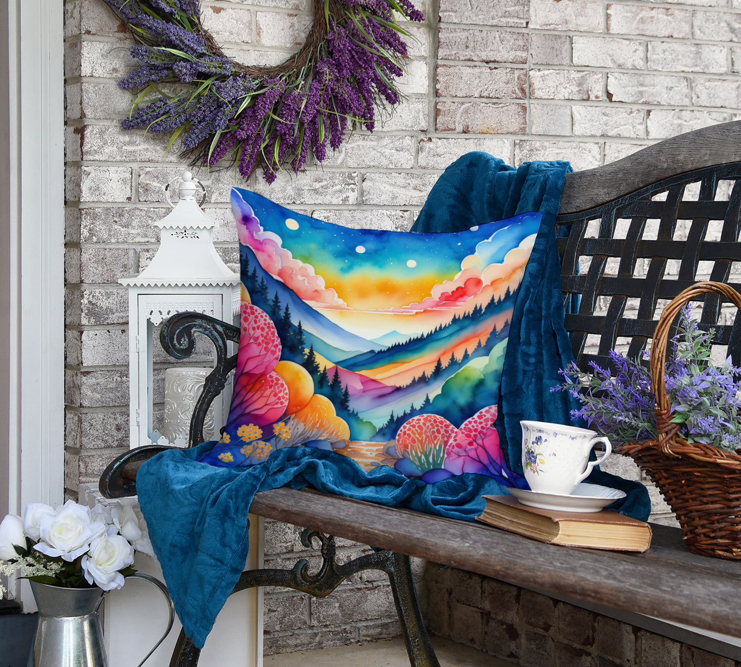 Colorful Brunia Throw Pillow