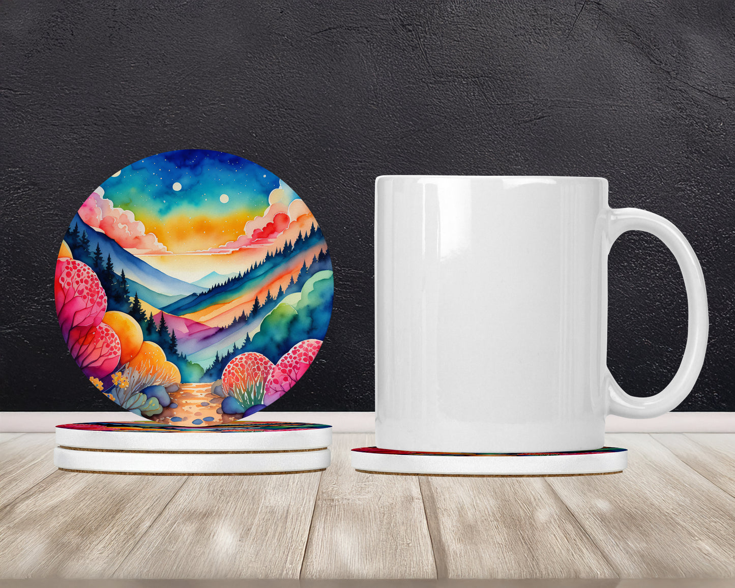 Colorful Brunia Large Sandstone Coasters Pack of 4