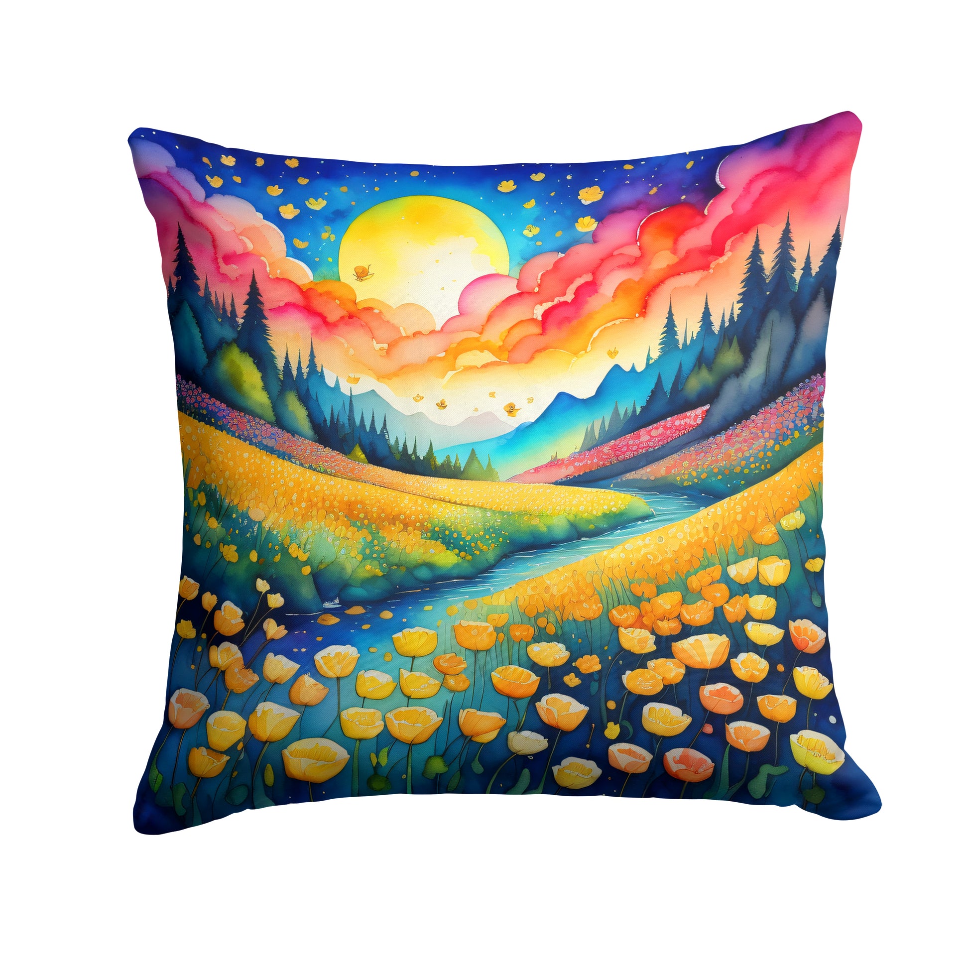 Buy this Colorful Buttercups Throw Pillow