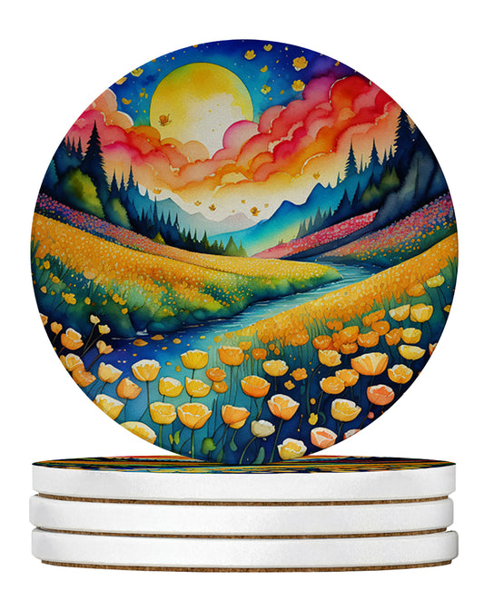 Buy this Colorful Buttercups Large Sandstone Coasters Pack of 4