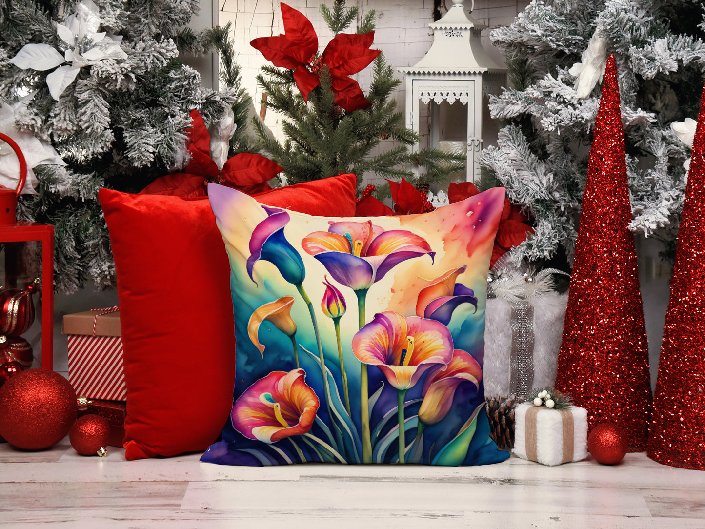 Colorful Calla Lilies Throw Pillow