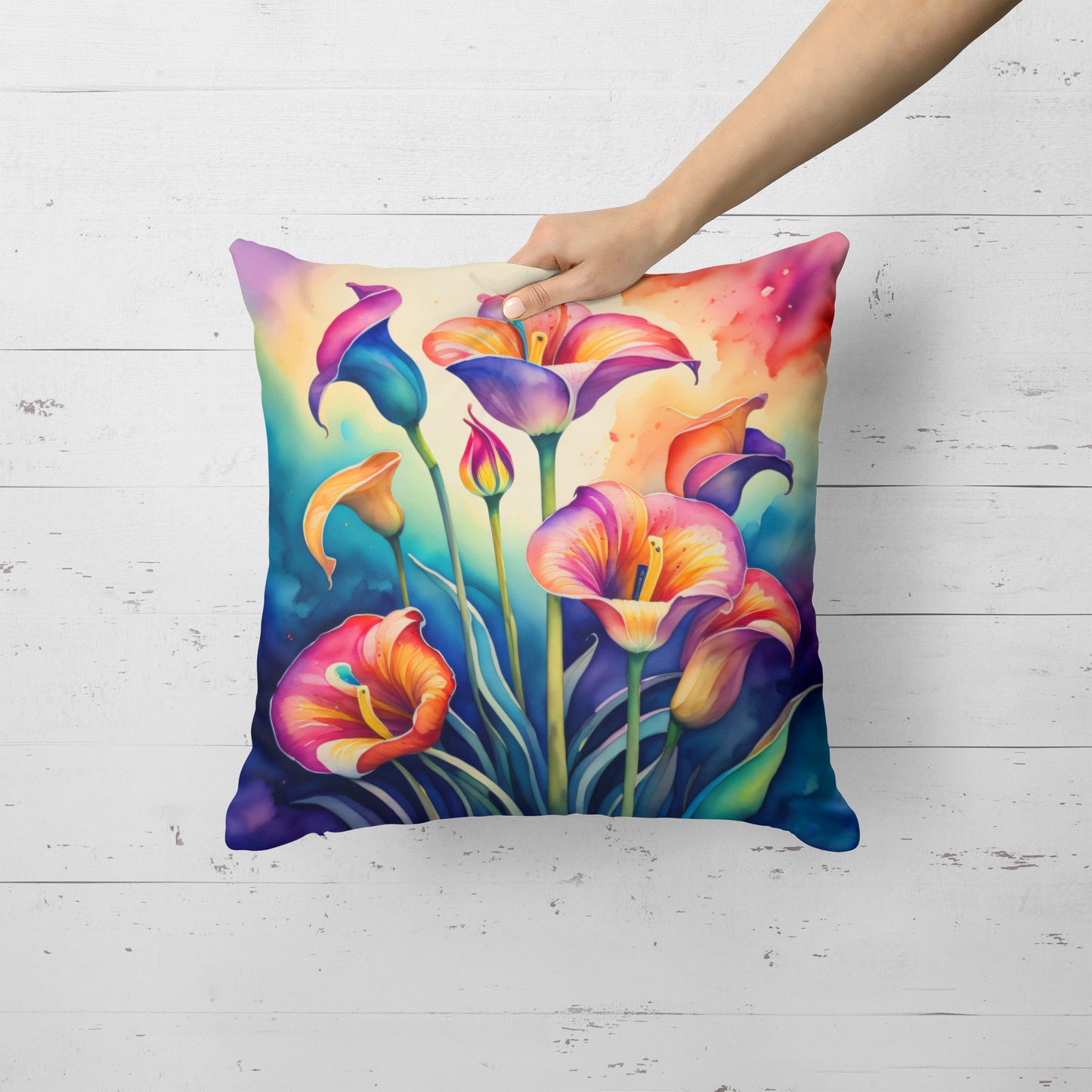 Colorful Calla Lilies Throw Pillow