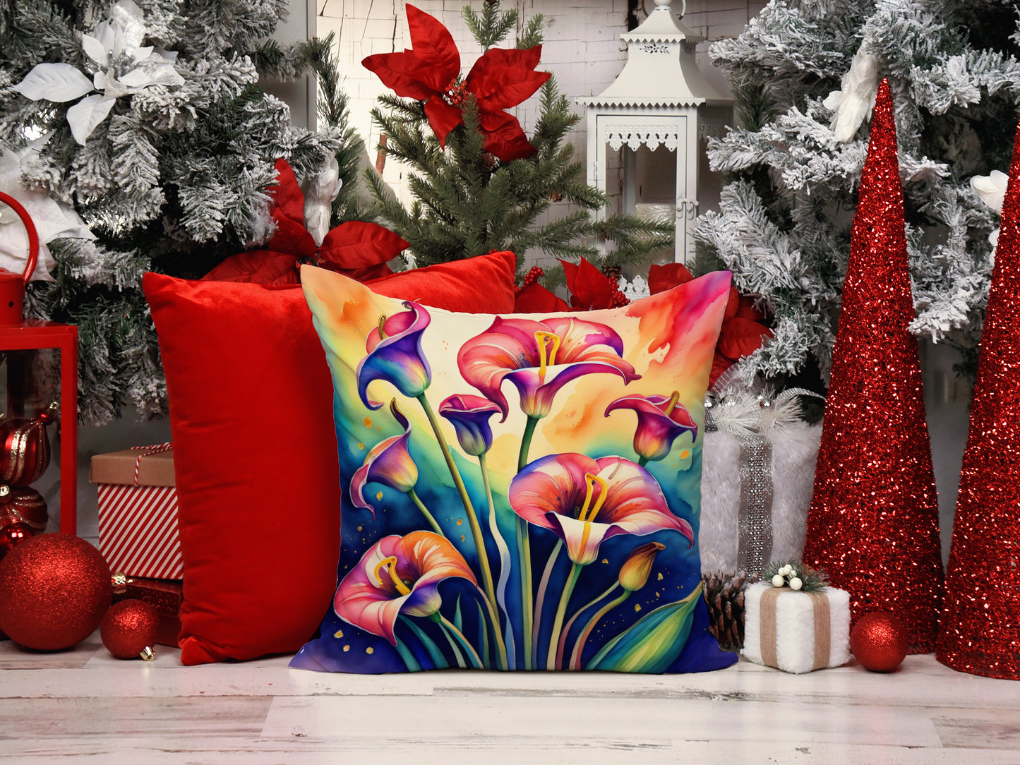 Colorful Calla Lilies Throw Pillow