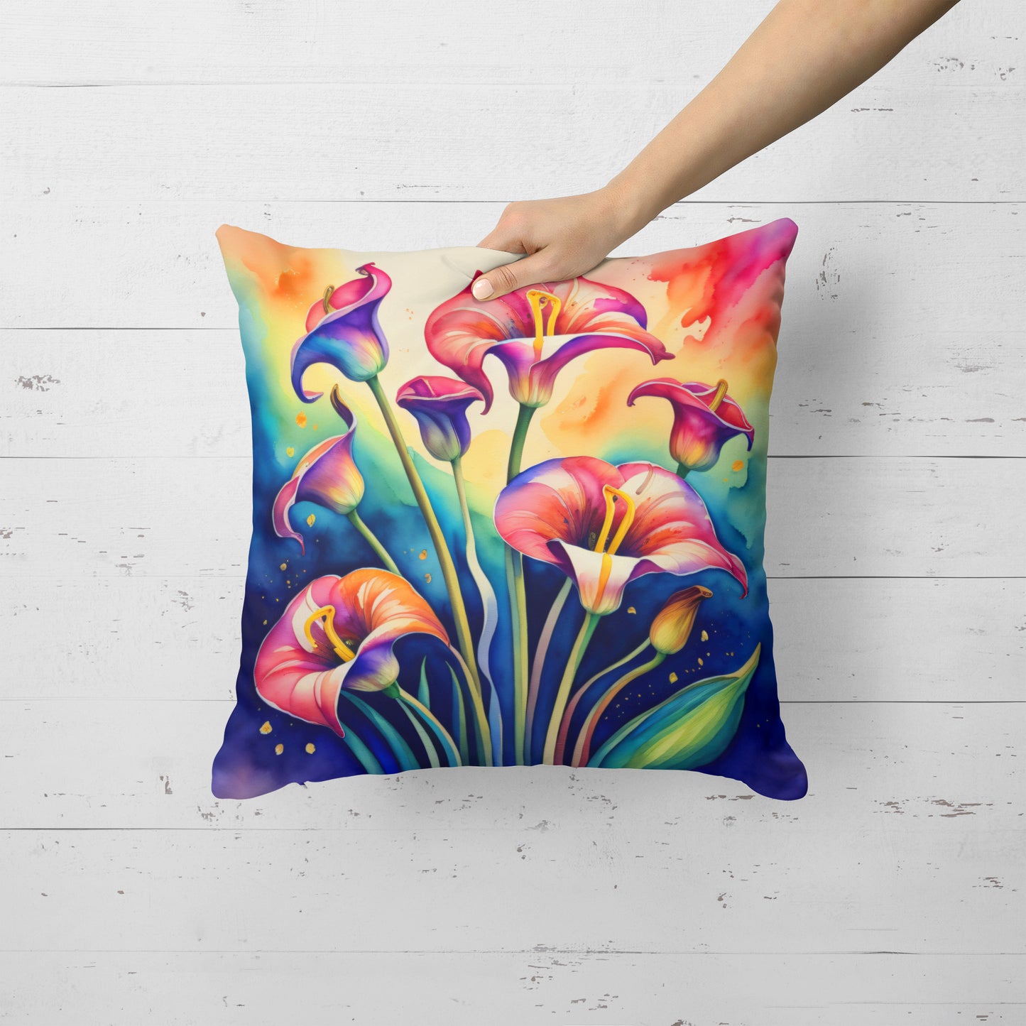 Colorful Calla Lilies Throw Pillow