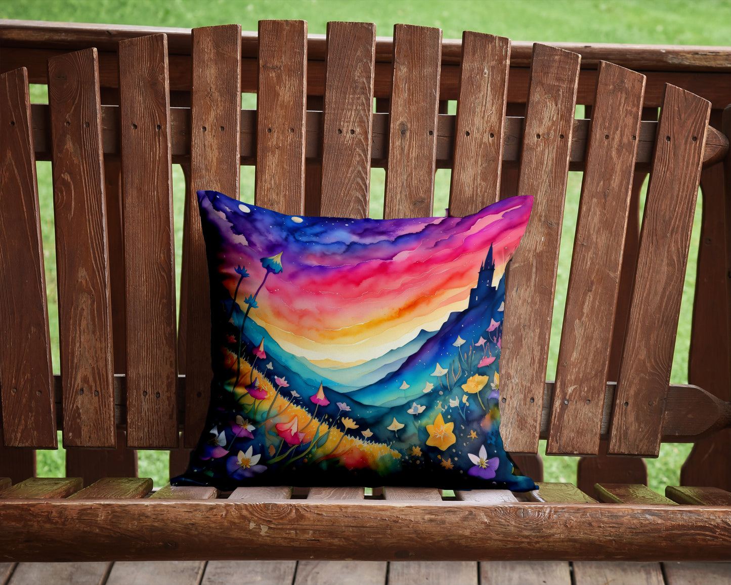 Colorful Campanula Throw Pillow