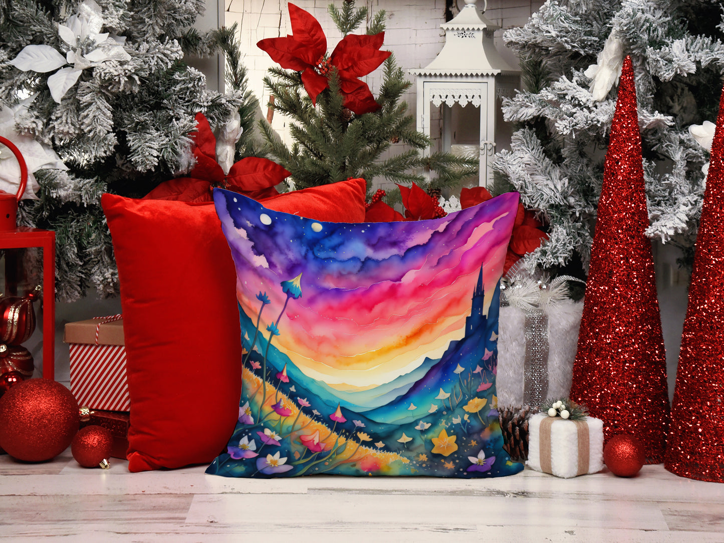 Colorful Campanula Throw Pillow