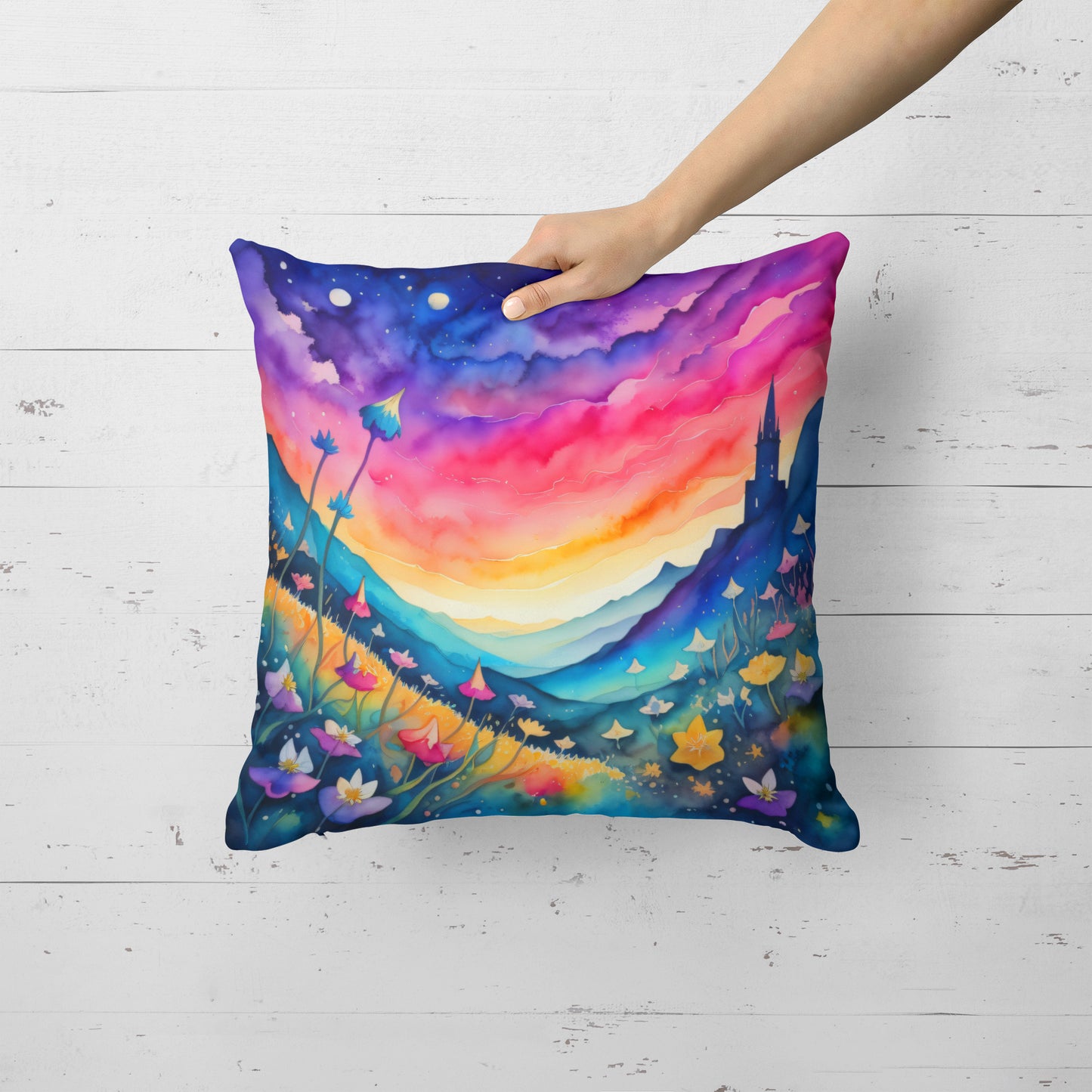 Colorful Campanula Throw Pillow