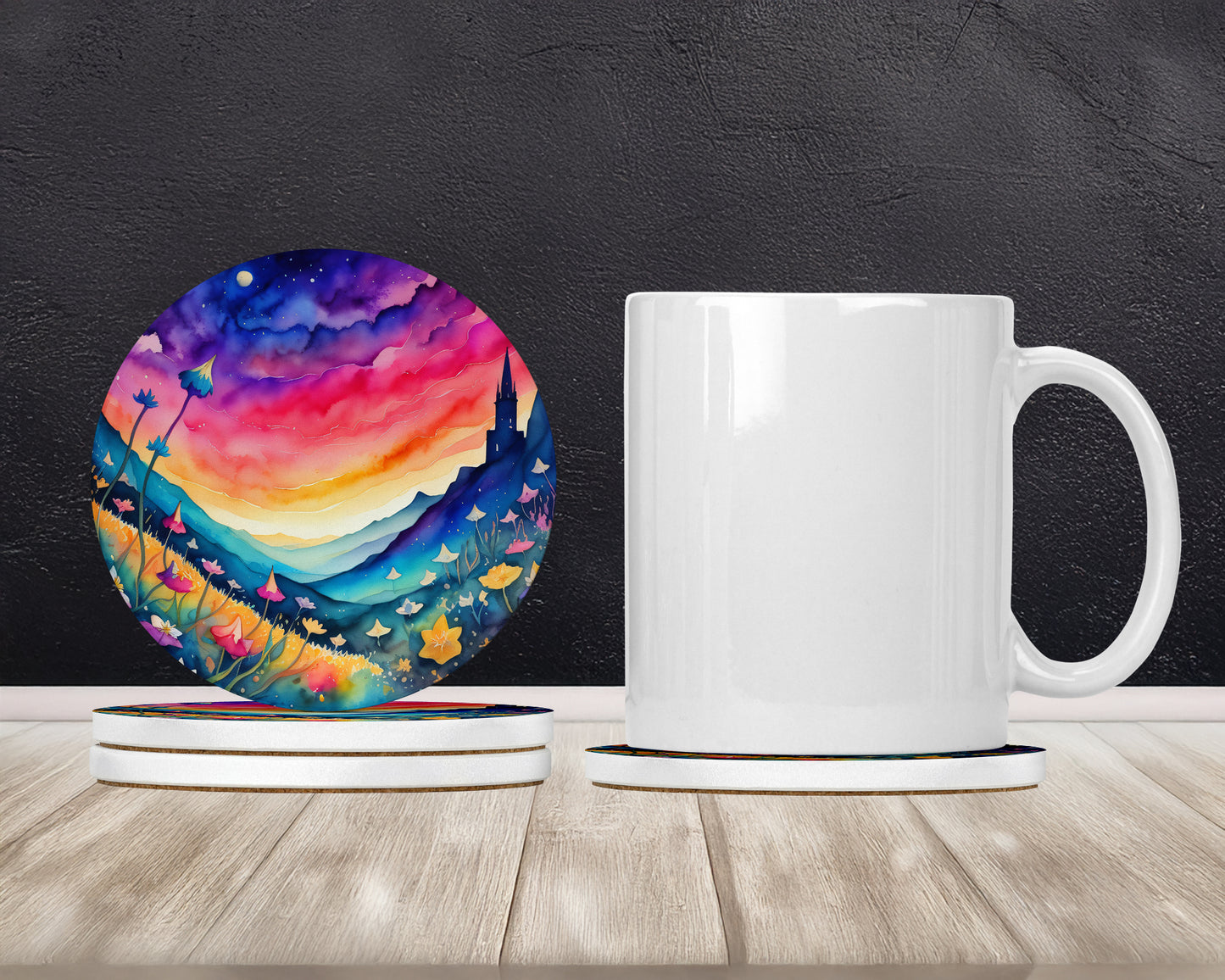 Colorful Campanula Large Sandstone Coasters Pack of 4