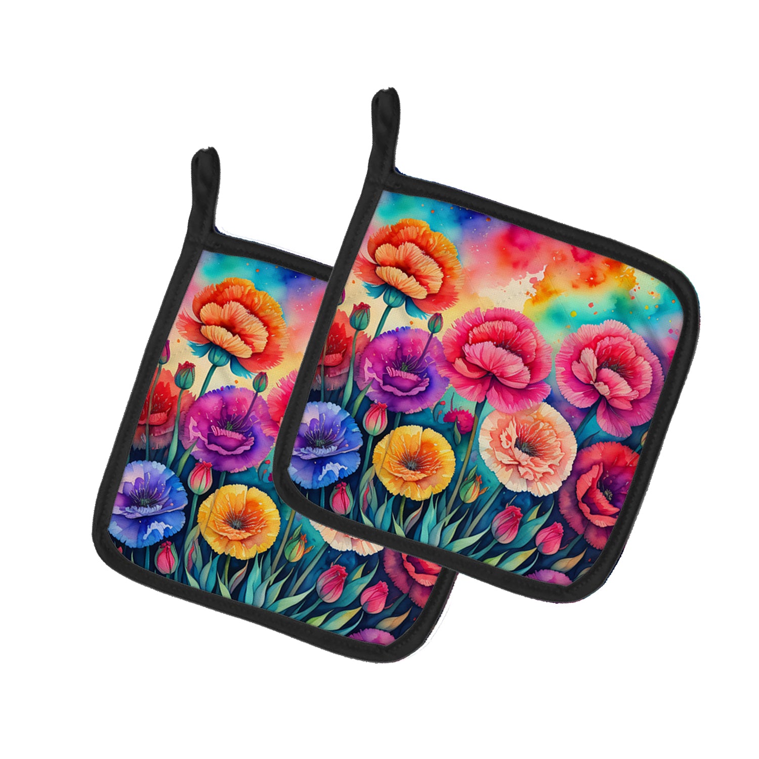 Buy this Colorful Carnations Pair of Pot Holders