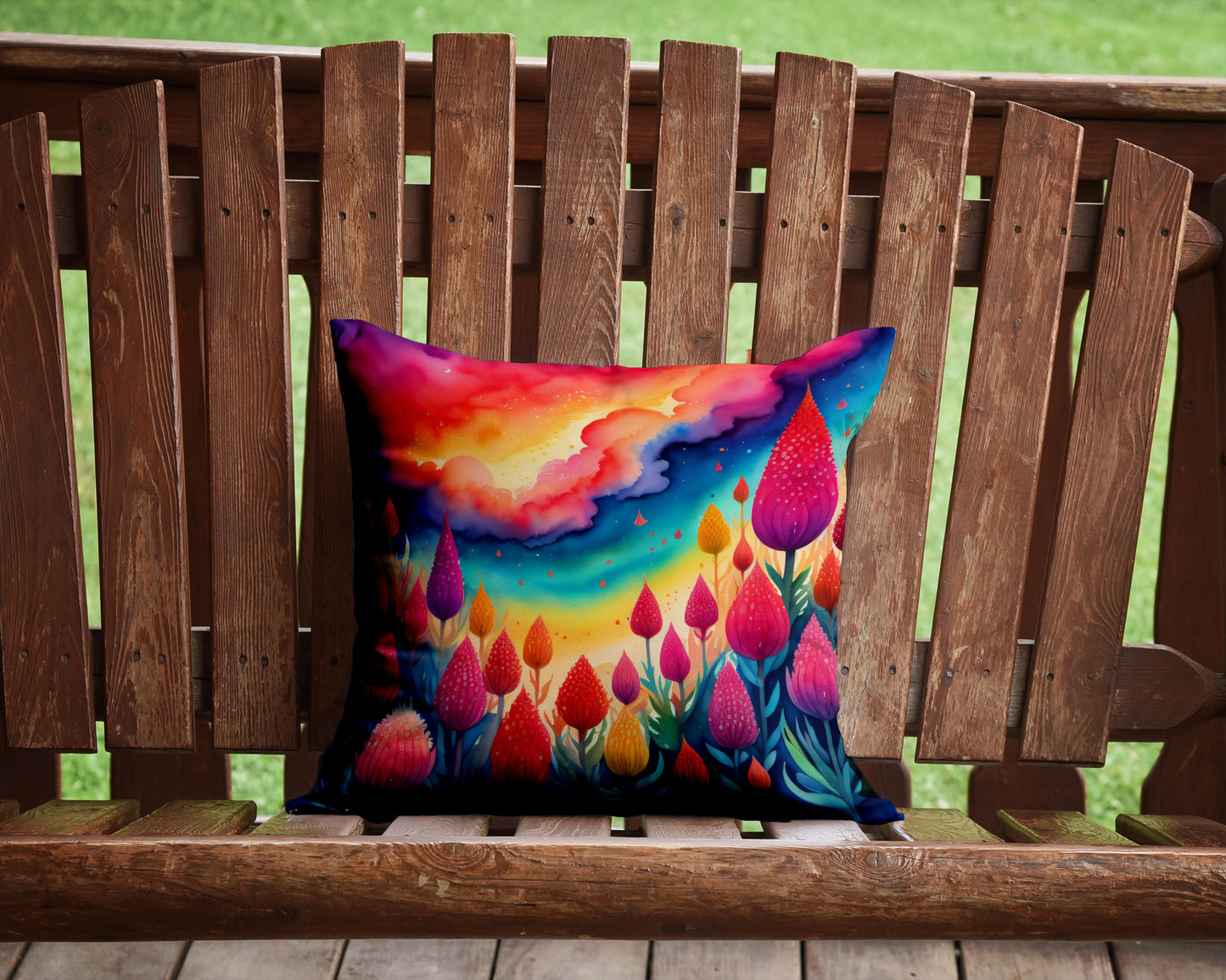 Colorful Celosia Throw Pillow