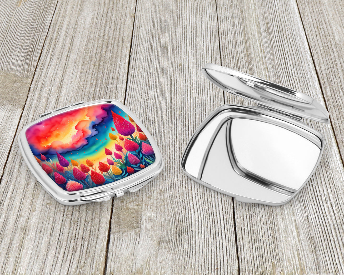 Colorful Celosia Compact Mirror