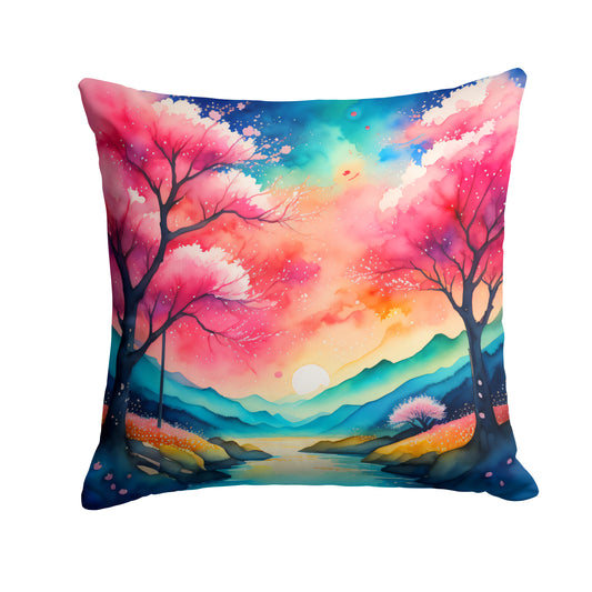 Buy this Colorful Cherry Blossoms Throw Pillow