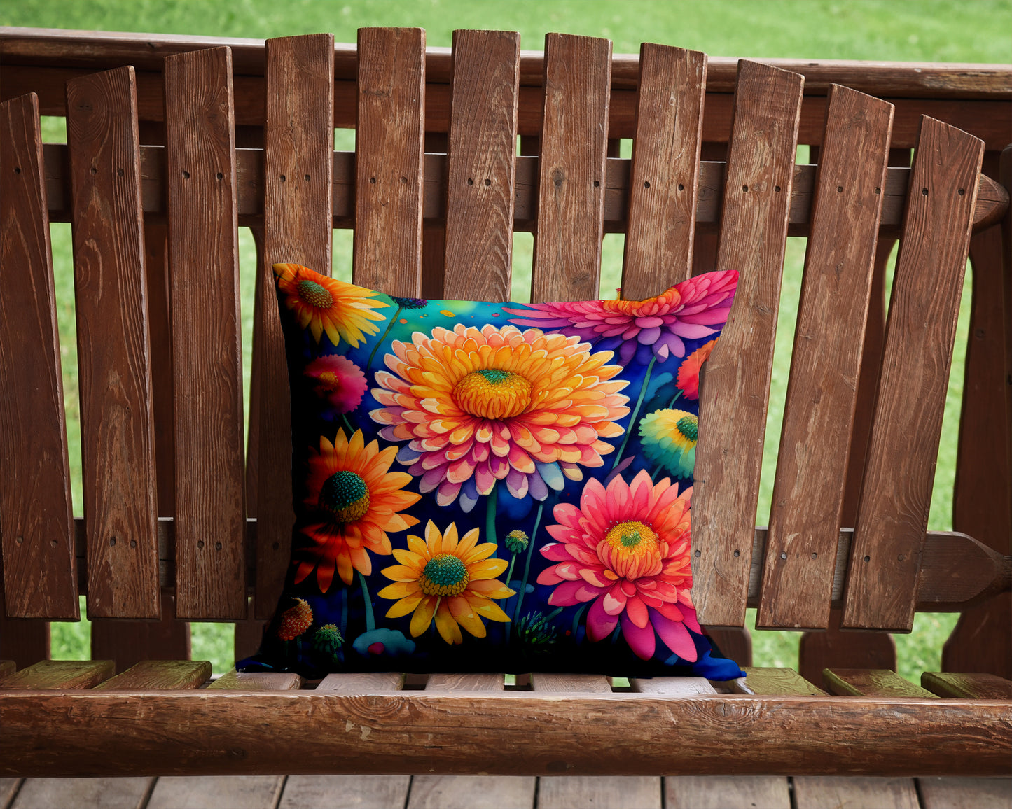 Colorful Chrysanthemums Throw Pillow