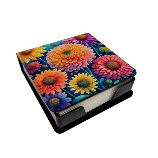 Buy this Colorful Chrysanthemums PU Leather Note Paper Holder